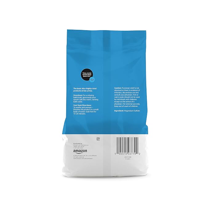 Amazon Basics Epsom Salt Soak, Magnesium Sulfate USP, 3 Pound - Image 3