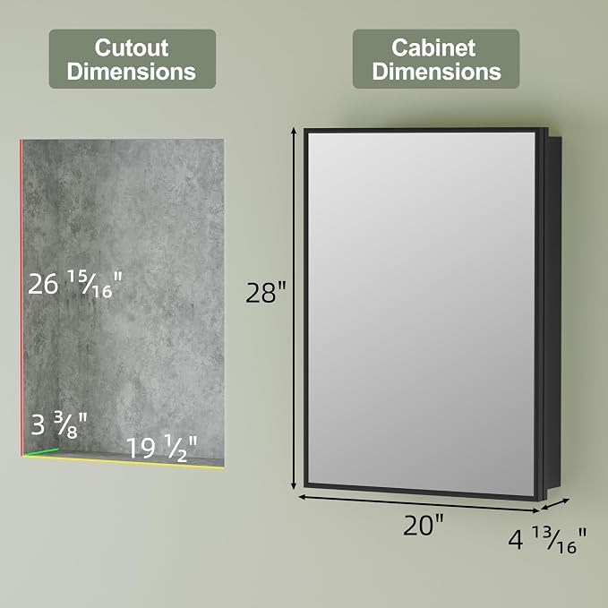 Buruis 20" x 28" Framed Medicine Cabinet - Image 2