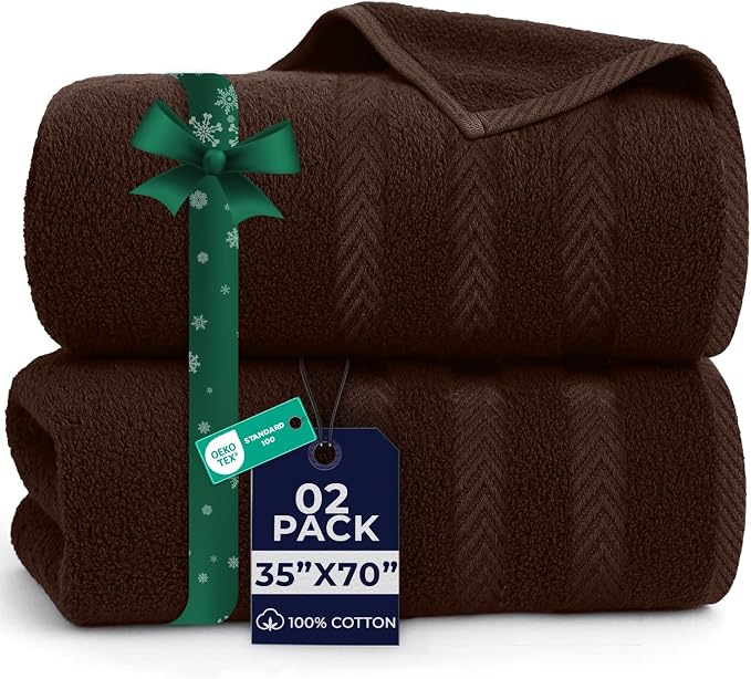DAN RIVER 2 Pack Luxury Bath Sheets 35x70, 600 GSM, Soft & Quick Dry 100% Ring by DanRiver