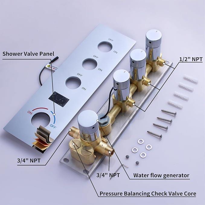 Shower System Polished Chrome Shower Faucet Set - Image 5