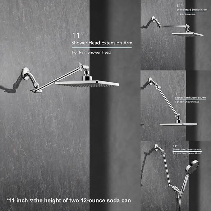 11 Inch Adjustable Shower Head Extension Arm - Image 3