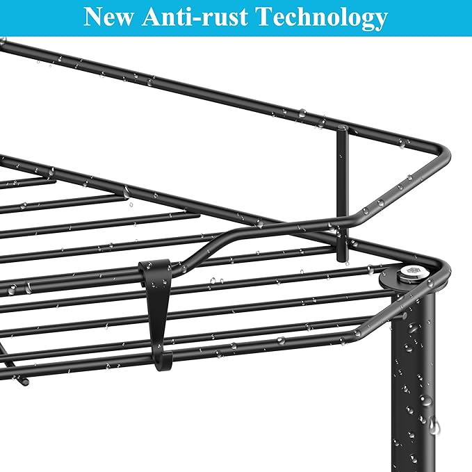 4 Tier Floor Standing Corner Shower Caddy Organizer Shelf - Image 3
