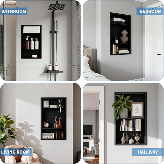 Stainless Steel Recessed Medicine Cabinet Bathroom Medicine Wall Niche Shower - Image 7
