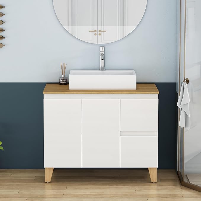 36-Inch Bathroom Vanity with Ceramic Sink Combo, Freestanding Bathroom Vanities - Image 3