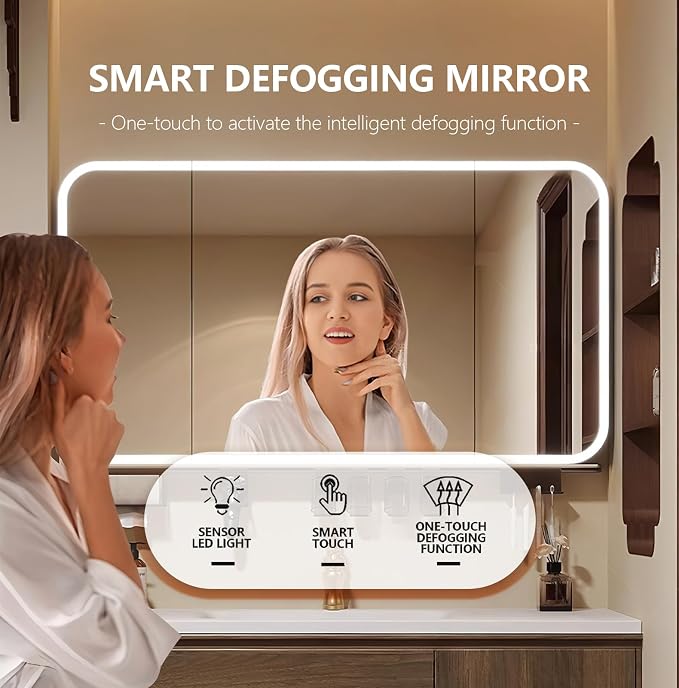 Floating Bathroom Vanity 32 inch, Restroom Vanity Set Includes Smart LED - Image 5