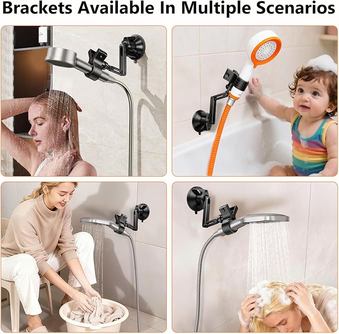 Adjustable Shower Head Holder, Strong Suction Cup Handheld Shower Wand Holder - Image 7