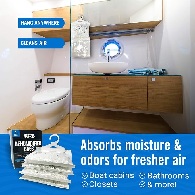 4 Pack Moisture Absorber Hanging Bags, Boat Dehumidifier - Image 8