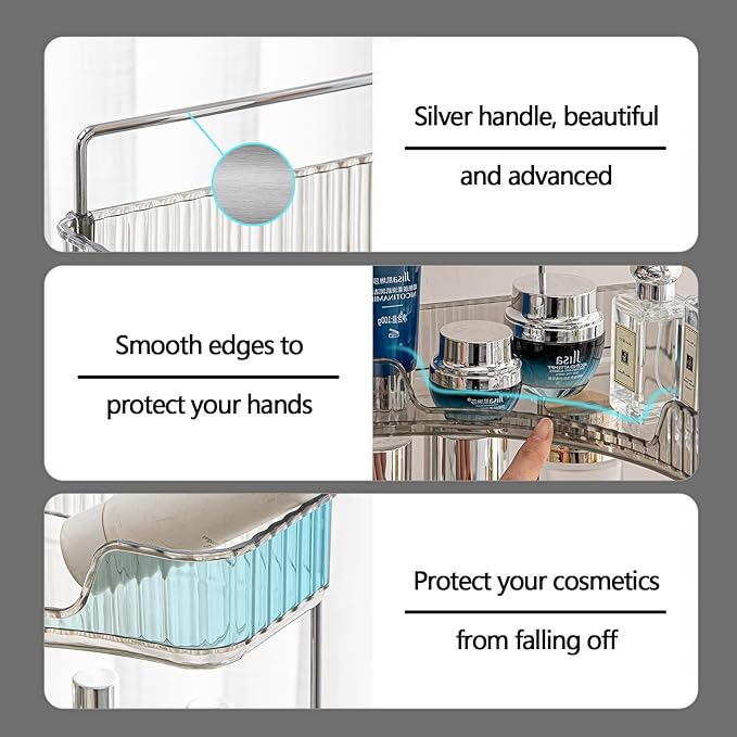 2-Tier Corner Bathroom Counter Organizer – Classic Storage Shelf - Image 2