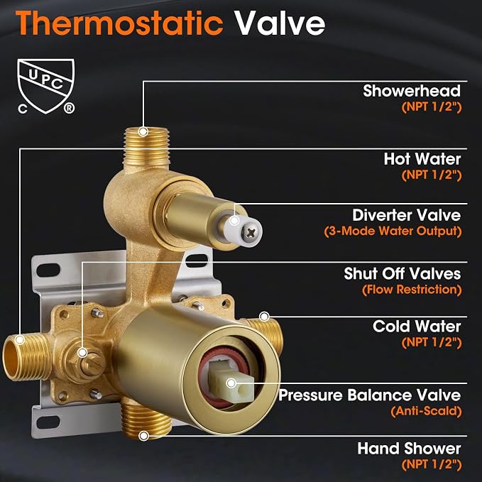 Antique Rainfall Shower System Bathroom Luxury Rain Mixer Shower Faucet Set - Image 3