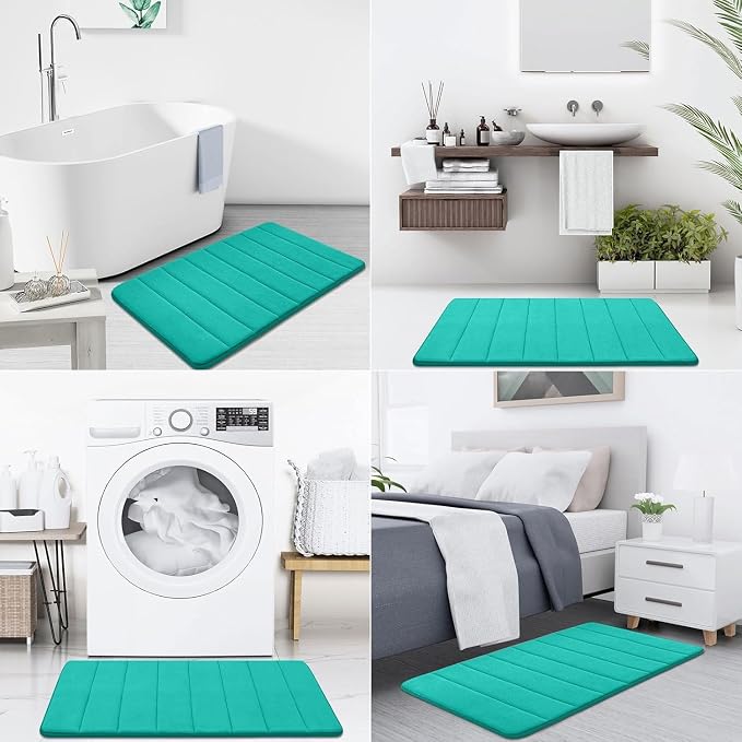 Buganda Memory Foam Bath Mat, Ultra Soft and Non-Slip Bathroom Rugs, Water - Image 7