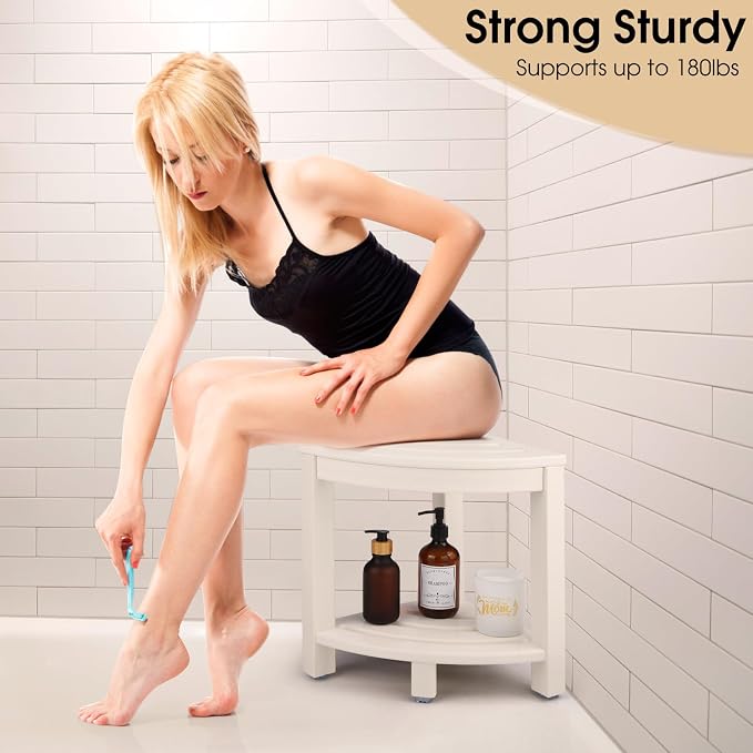 HDPE Corner Shower Stool, Shower Bench Seat - Image 7