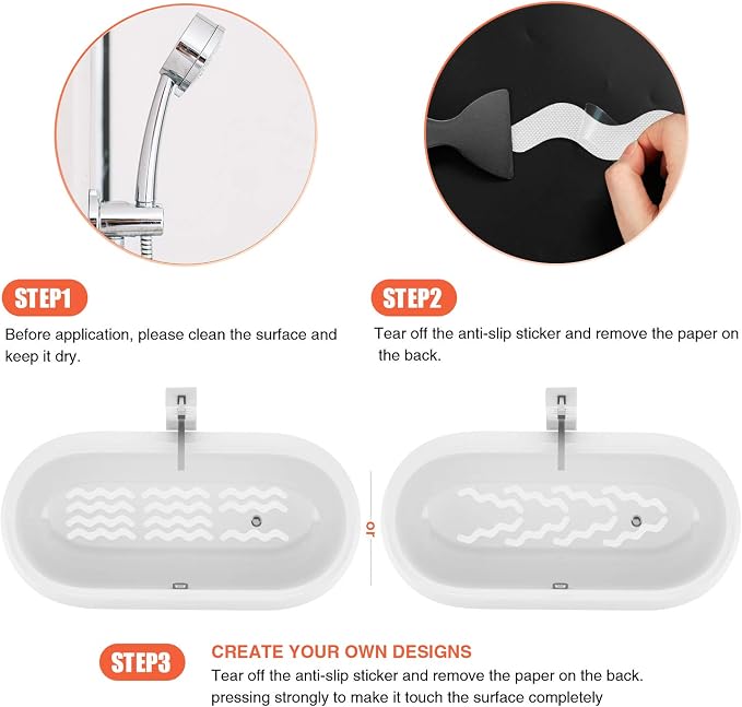 Patented 36 PCS Anti Slip Shower Stickers, Safety Bathtub Strips Adhesive Decals - Image 5