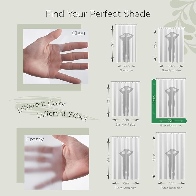 Stitch & Stone Shower Curtain Liner, Premium Medium Weight Durable Waterproof - Image 4