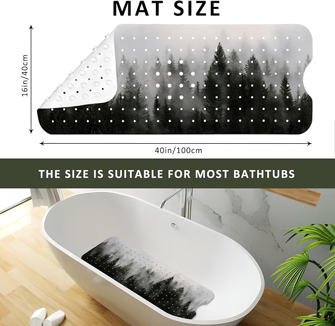 Misty Forest Bathtub Mat Non Slip, Baby Bath Mat - Image 3