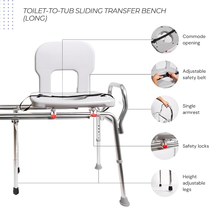 Eagle Health Supplies Toilet-to-Tub Transfer Bench - Image 7