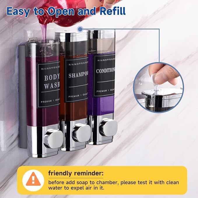 Shower Soap Dispenser Wall Mounted No Drill Shampoo Dispenser - Image 3