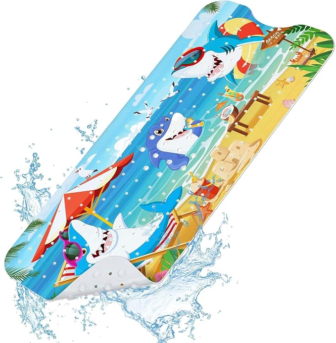 SHUCHING Baby Bath Mat for Tub Non Slip-40 X 16 Inch, Extra Long Kids Bathtub by SHUCHING