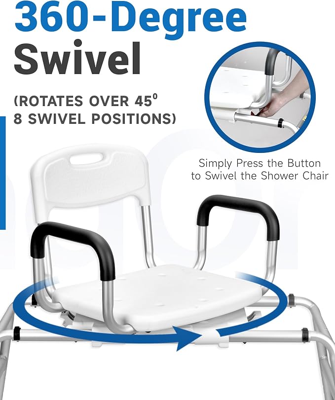 Sangohe Shower Chair for Inside Shower, Sliding Shower Chair, Tub Transfer Bench - Image 4