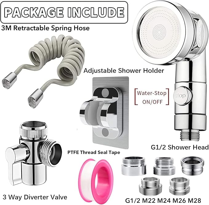 Sink Faucet Sprayer Attachment Set, Kitchen Bathroom Pet Bathing Shower Head - Image 3