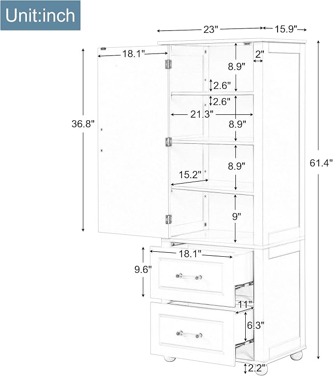 Tall Bathroom Storage Cabinet - Image 2