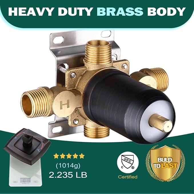 Oil Rubbed Bronze Shower Valve 2 Way Diverter - Image 4