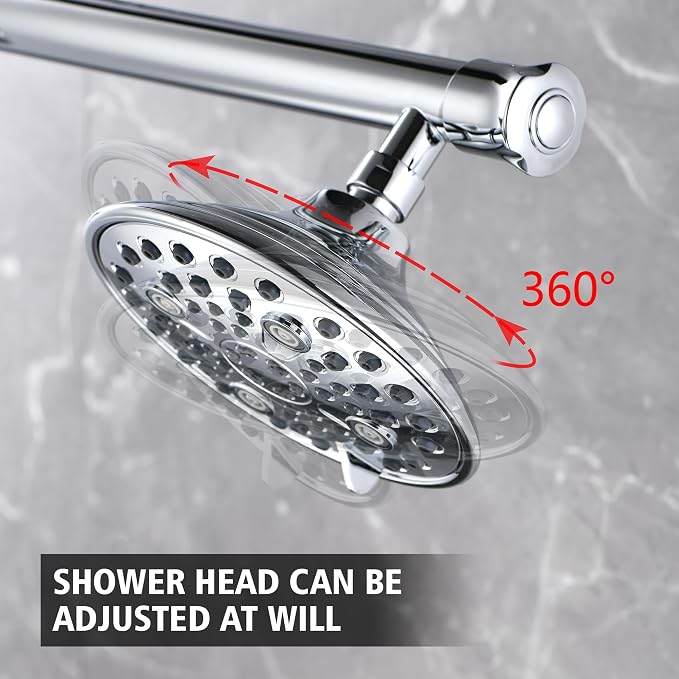sumerain Luxurious 6" High Pressure Dual Shower Head Combo - Image 6