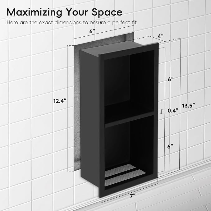 Shower Foot Rest for Shaving Legs, 304 Stainless Steel Footrest Niche, Niche - Image 7