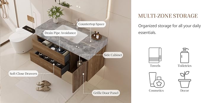 36" Floating Bathroom Vanity - Image 3