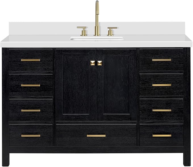 ARIEL Cambridge 55 Inch Single Rectangle Sink Bathroom Vanity - Image 11