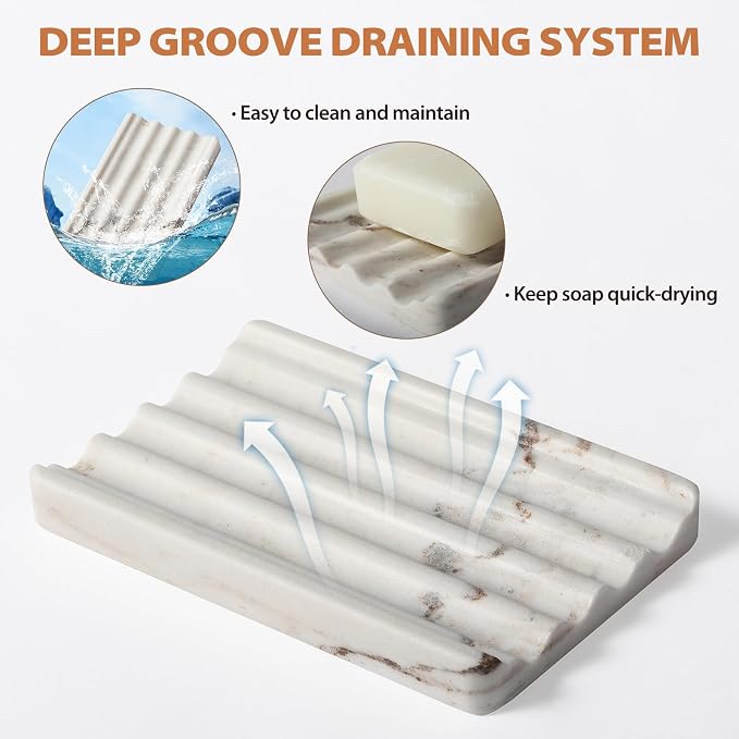 Koville Natural Marble Soap Dish - Image 4