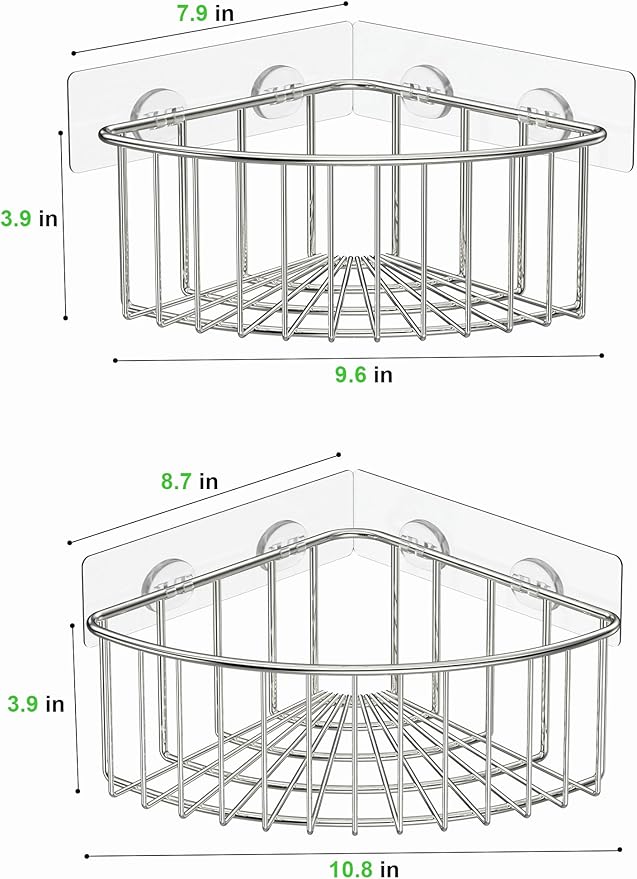 SMARTAKE 2-Pack Corner Shower Caddy Deep Basket Design, SUS304 Stainless Steel - Image 5