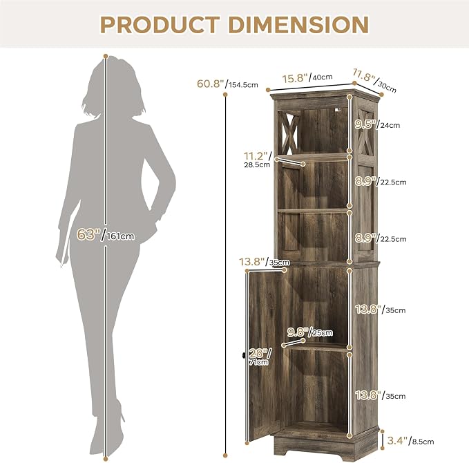 Narrow Bathroom Storage Cabinet - Image 2