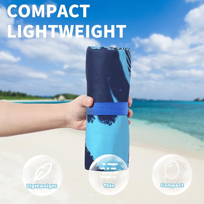 2 Pack Lightweight Thin Beach Towel Oversized 71"x32" Big Extra Large - Image 2