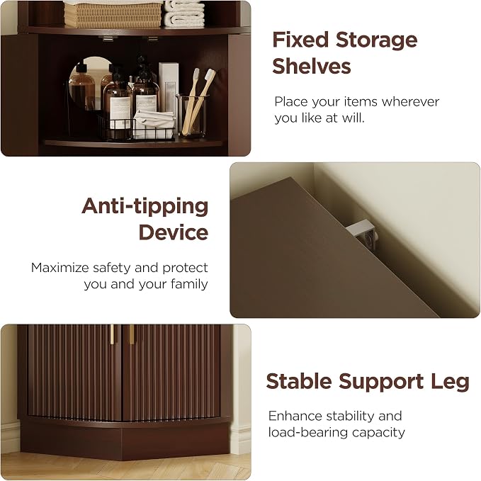 Corner Bathroom Cabinet, Modern Small Corner Cabinet - Image 6