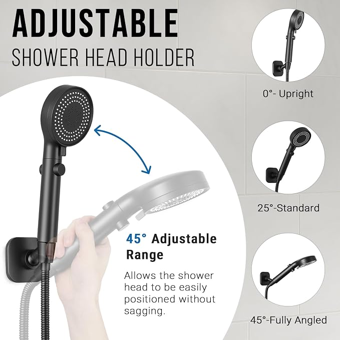 G-Promise All Metal Handheld Shower Head Holder, Adjustable Wall Mount Shower - Image 3