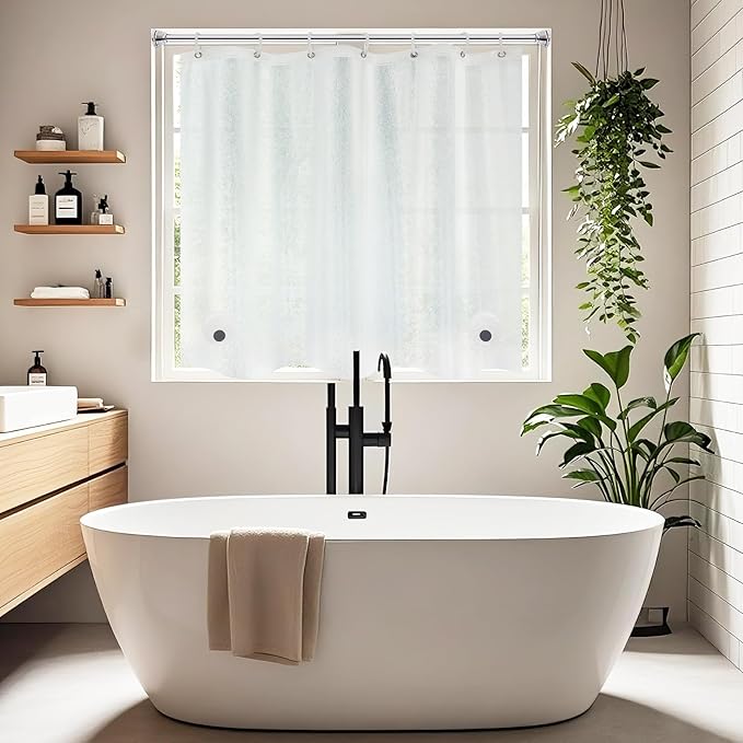 Waterproof EVA Shower Window Curtain 3D Frosted by Seenus