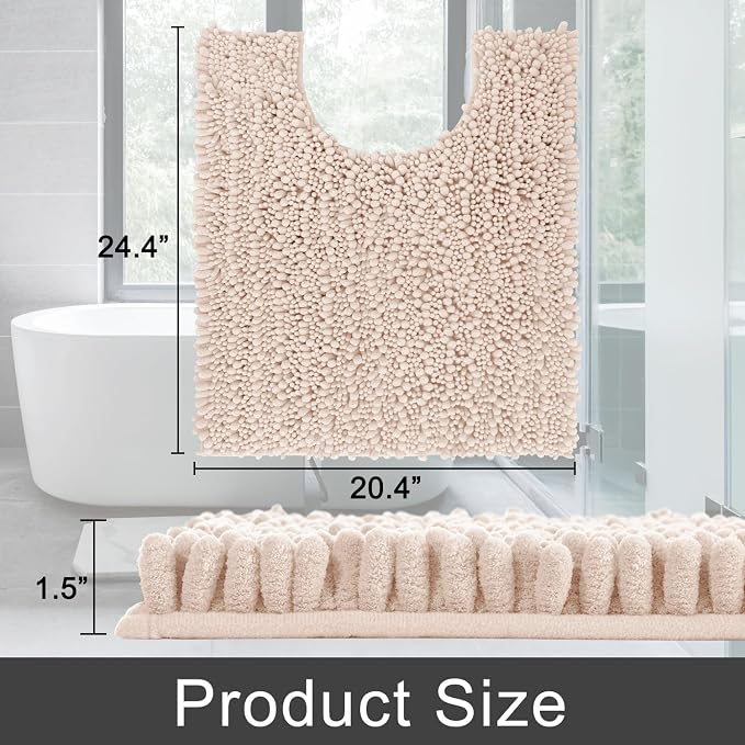 Yimobra Toilet Rug U Shaped Washable 24x20 Inch - Image 2