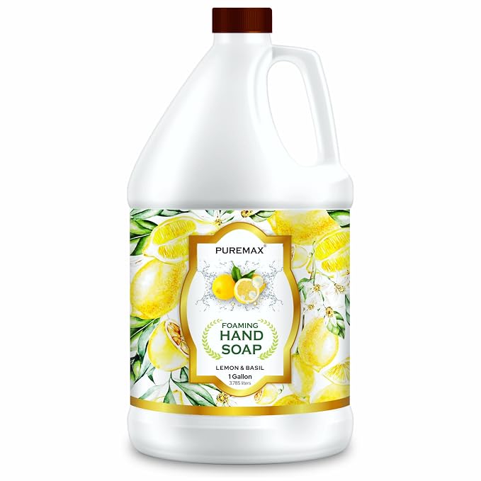Foaming Hand Soap Refills | Lemon Basil | All-Natural | Gentle, Moisturizing | by Puremax