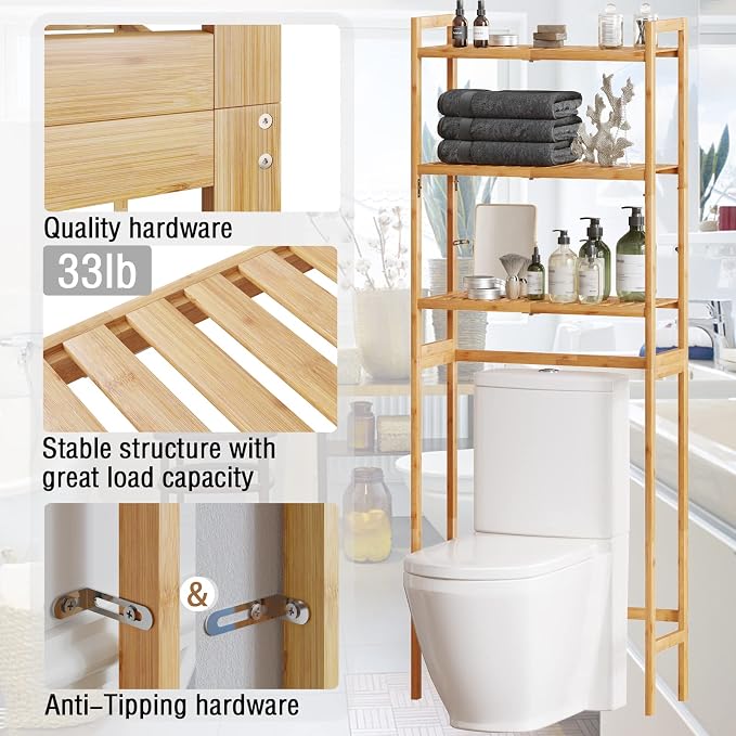 AMBIRD Over The Toilet Storage, 3-Tier Bathroom Organizer Over Toilet - Image 5