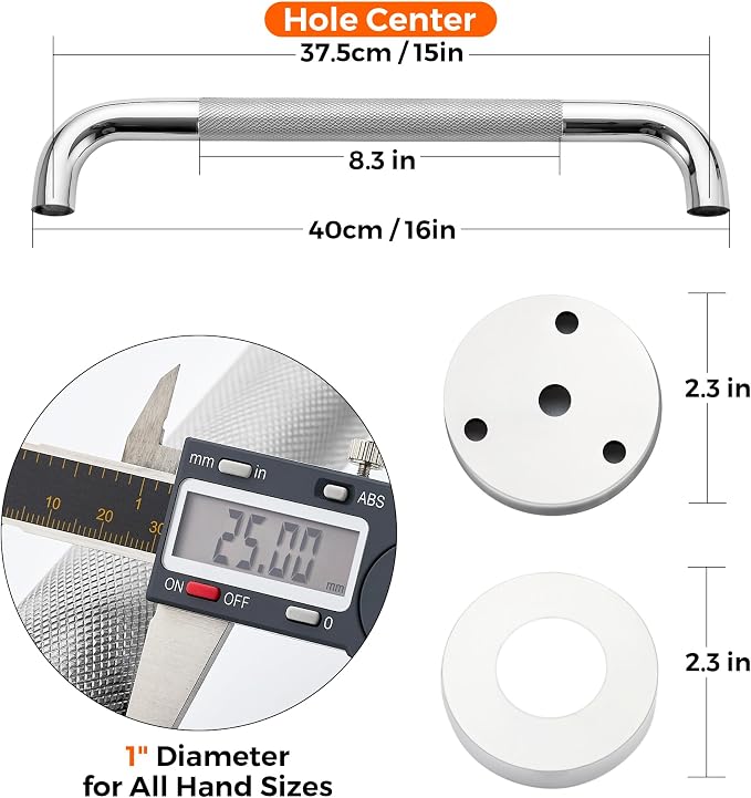 Grab Bars for Shower, 2 Pack 16-Inch Anti Slip Shower Handles for Elderly - Image 4