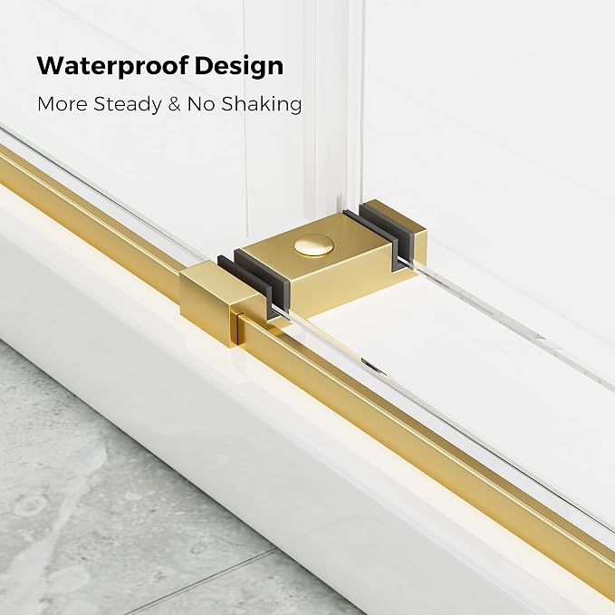 DELAVIN 56"-60" W x 75" H Frameless Shower Door, Double Sliding Shower Door - Image 5