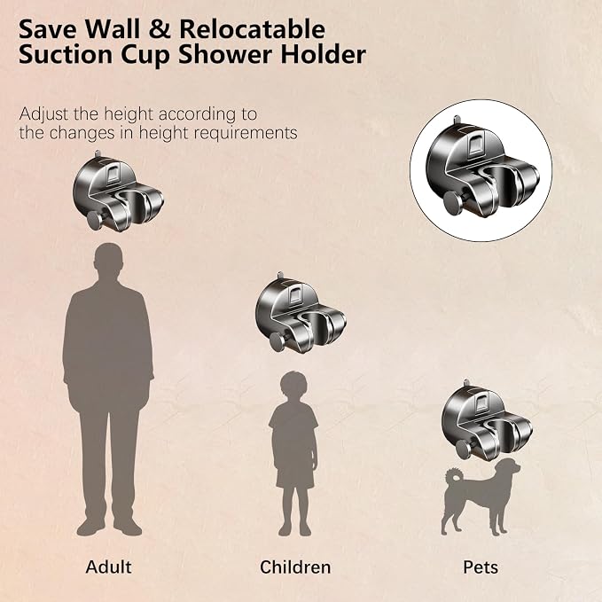 Strong Hold Adjustable Shower Head Holder Suction - Image 4