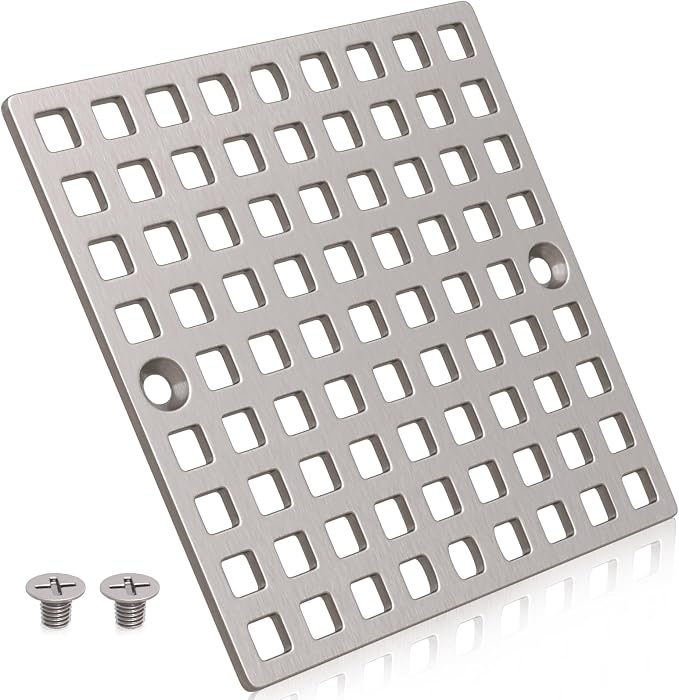 3-7/8" Brushed Nickel Shower Drain Cover by Yaseingoo