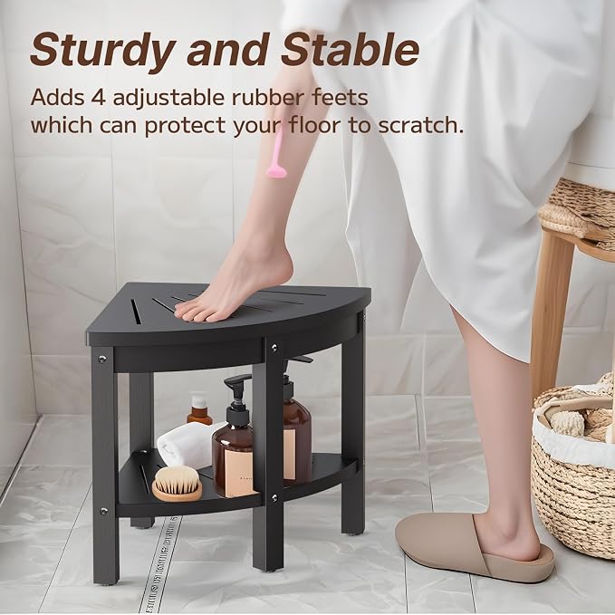Shower Stool for Inside Shower, Corner Shower Stool, Shower Bench Seat - Image 3