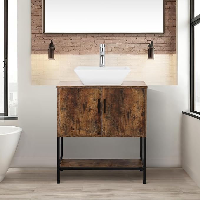 UEV Rustic Brown 30" Bathroom Vanity by YourHomeExcellentVendor