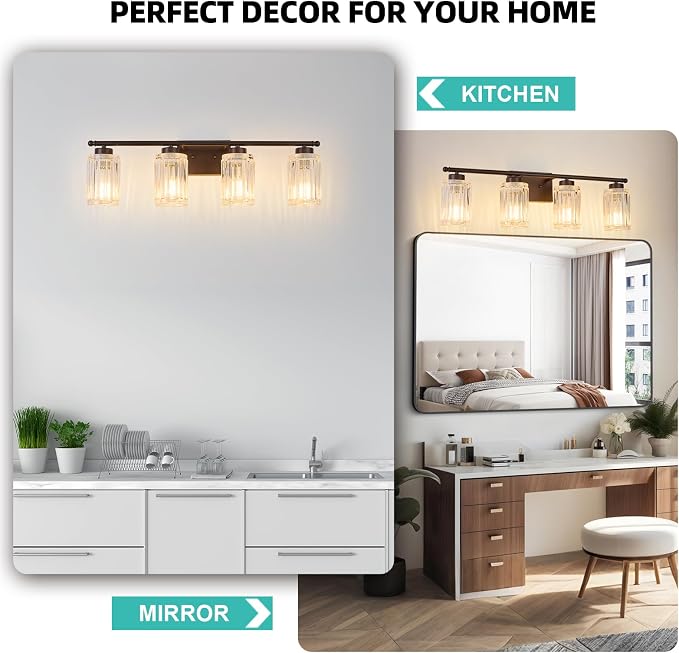 4 Light Bathroom Light Fixtures Modern ORB 28 Inch Vanity Lights - Image 7