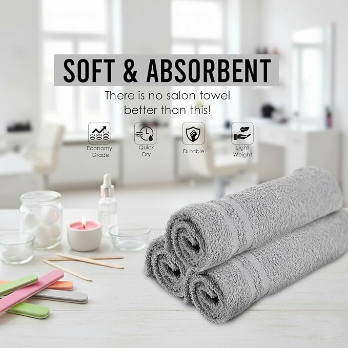 Hand Towels Grey Economy Salon Towels - Image 7