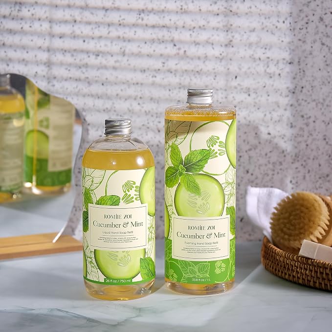 ROMIIE ZOI Foaming Hand Soap Refill, Cucumber&Mint, Gentle & Moisturizing - Image 6