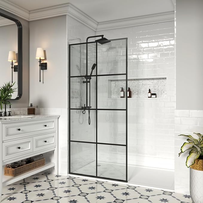 36" W x 76" H Frameless Shower Screen, Fixed Glass Panel by McocodBathroomProducts