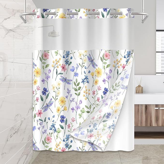No Hook Shower Curtain Set by Mightree
